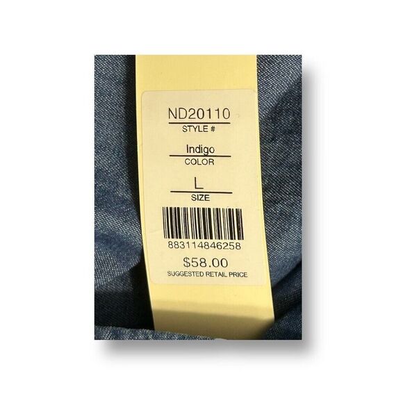 Tres Jolie L Blue Chambray Denim Look Ruffle Sleeve Blouse Boho Feminine Top NWT - Picture 6 of 8